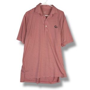 Turtleson Tour Performance Golf Polo Shirt Mens M Medium Striped Short Sleeve